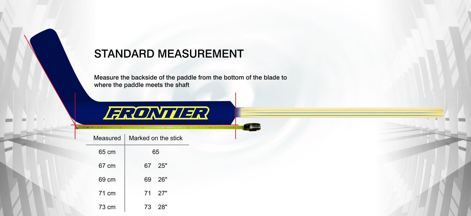 Goalie Stick Paddle Size Chart
