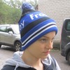 Knitted Hat BLUE-BLACK-WHITE